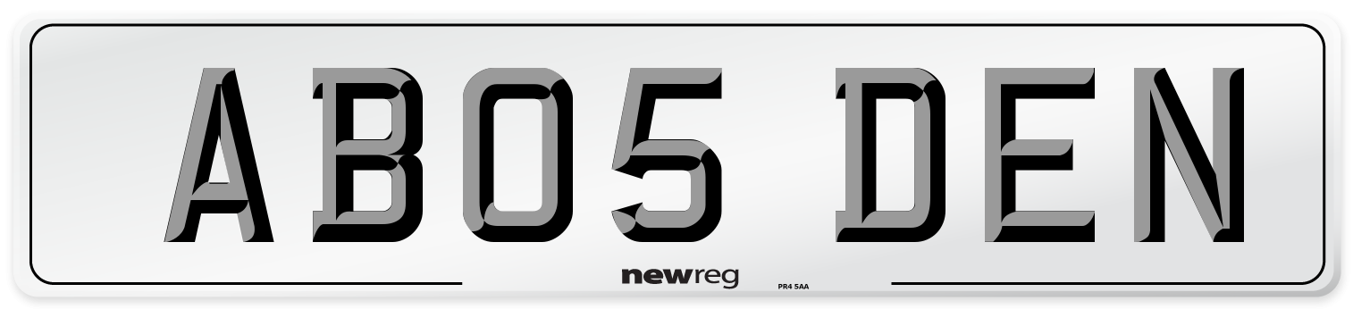 AB05 DEN Number Plate from New Reg